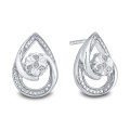 Boucles d&#39;oreille en coeur 925 Bijoux en argent sterling avec CZ